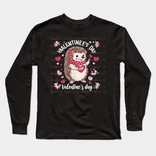 Valentine's Day - Hedgehog - Sublimation Design Download PNG - DTF Digital File Download - Shirts Mugs Tumblers EmmePrintCo Long Sleeve T-Shirt